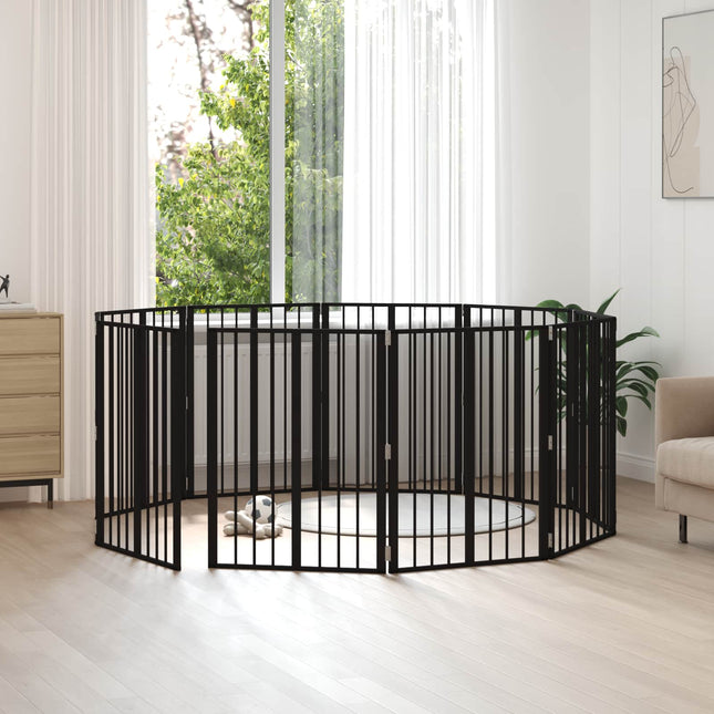 Hundedør 10 stk. Sort 60 x 80 cm Galvaniseret stål