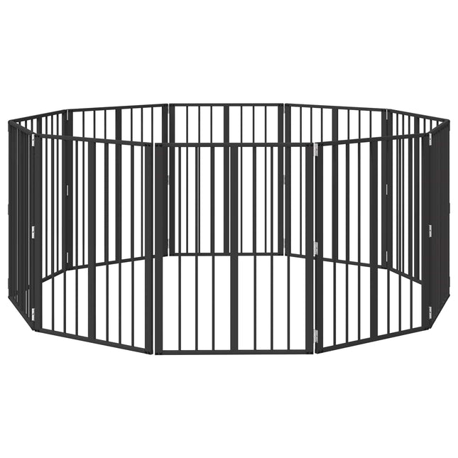 Hundedør 10 stk. Sort 60 x 80 cm Galvaniseret stål