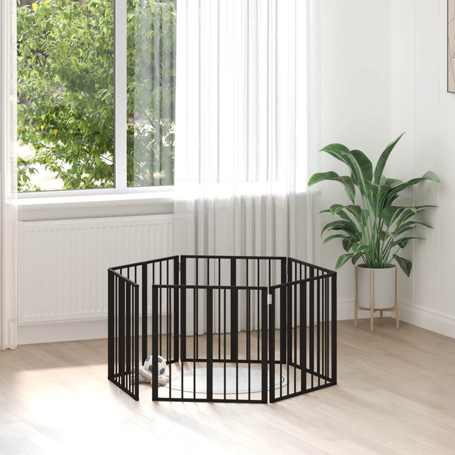Hundedør 6 stk. Sort 60 x 60 cm Galvaniseret stål
