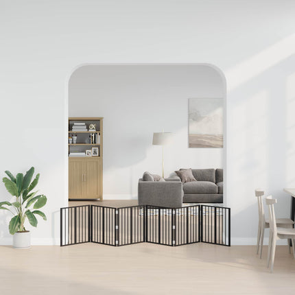 Hundedør 6 pcs Sort 60 x 60 cm Galvaniseret stål