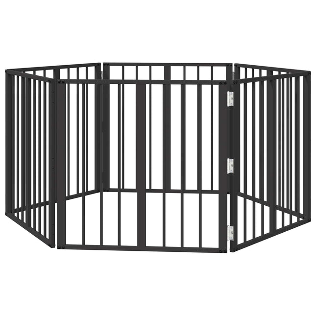 Hundedør 6 stk. Sort 60 x 60 cm Galvaniseret stål