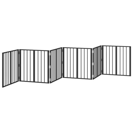 Hundedør 6 pcs Sort 60 x 60 cm Galvaniseret stål