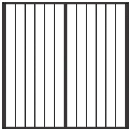 Hundedør 6 pcs Sort 60 x 60 cm Galvaniseret stål