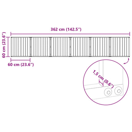 Hundedør 6 pcs Sort 60 x 60 cm Galvaniseret stål