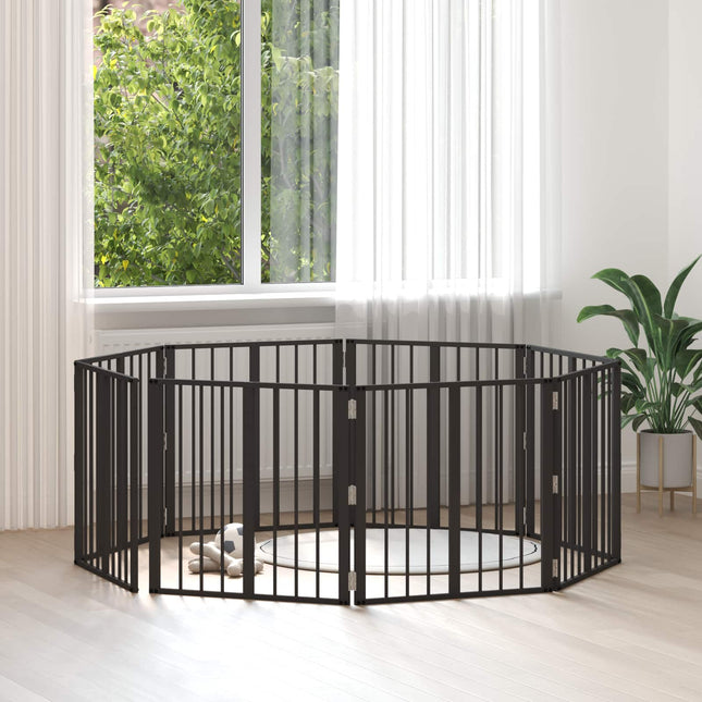 Hundedør 8 stk. Sort 60 x 60 cm Galvaniseret stål