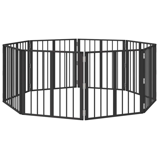 Hundedør 8 stk. Sort 60 x 60 cm Galvaniseret stål