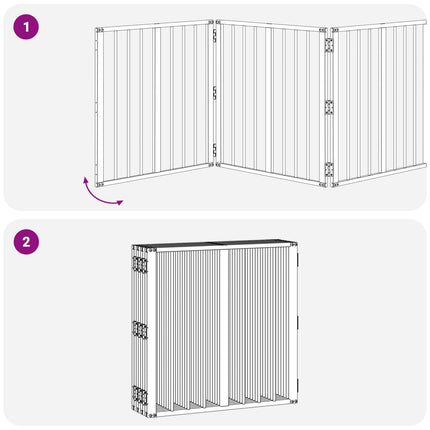 Hundedør 8 pcs Sort 60 x 60 cm Galvaniseret stål