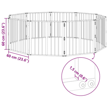 Hundedør 10 pcs Sort 60 x 60 cm Galvaniseret stål