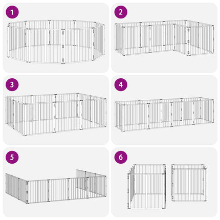 Hundedør 10 pcs Sort 60 x 60 cm Galvaniseret stål