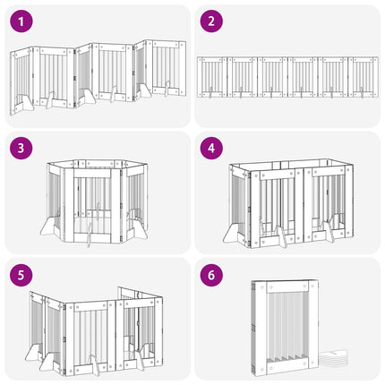 Sammenklappelig hundegitter med stativer 6 pcs Sonoma-eg 362 cm