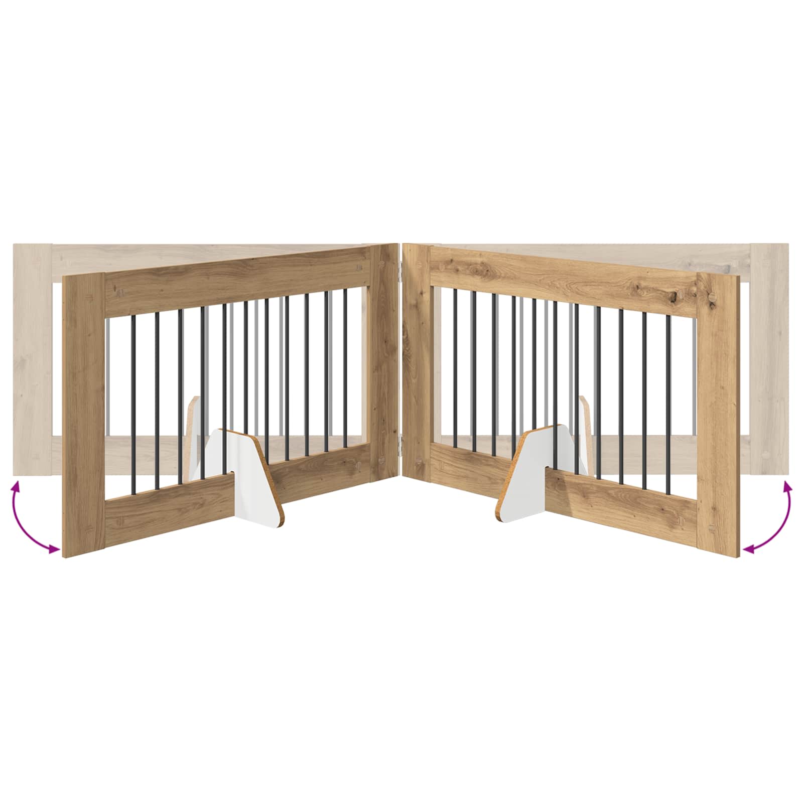 Hundehegn med stativer 2 pcs Artisan-eg 100 x 60 cm