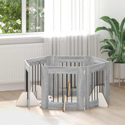 Hundehegn med stativer 6 pcs Grå sonoma-eg 60 x 60 cm