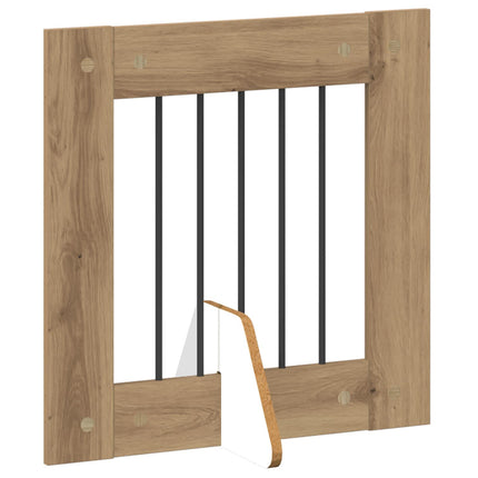 Sammenklappelig hundegitter med stativer 8 stk. Artisan-eg