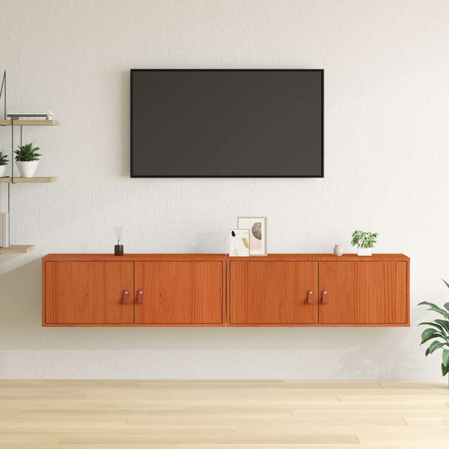 Vægskab Vægmonteret 2 stk. Voks brun 80 x 30 x 30 cm