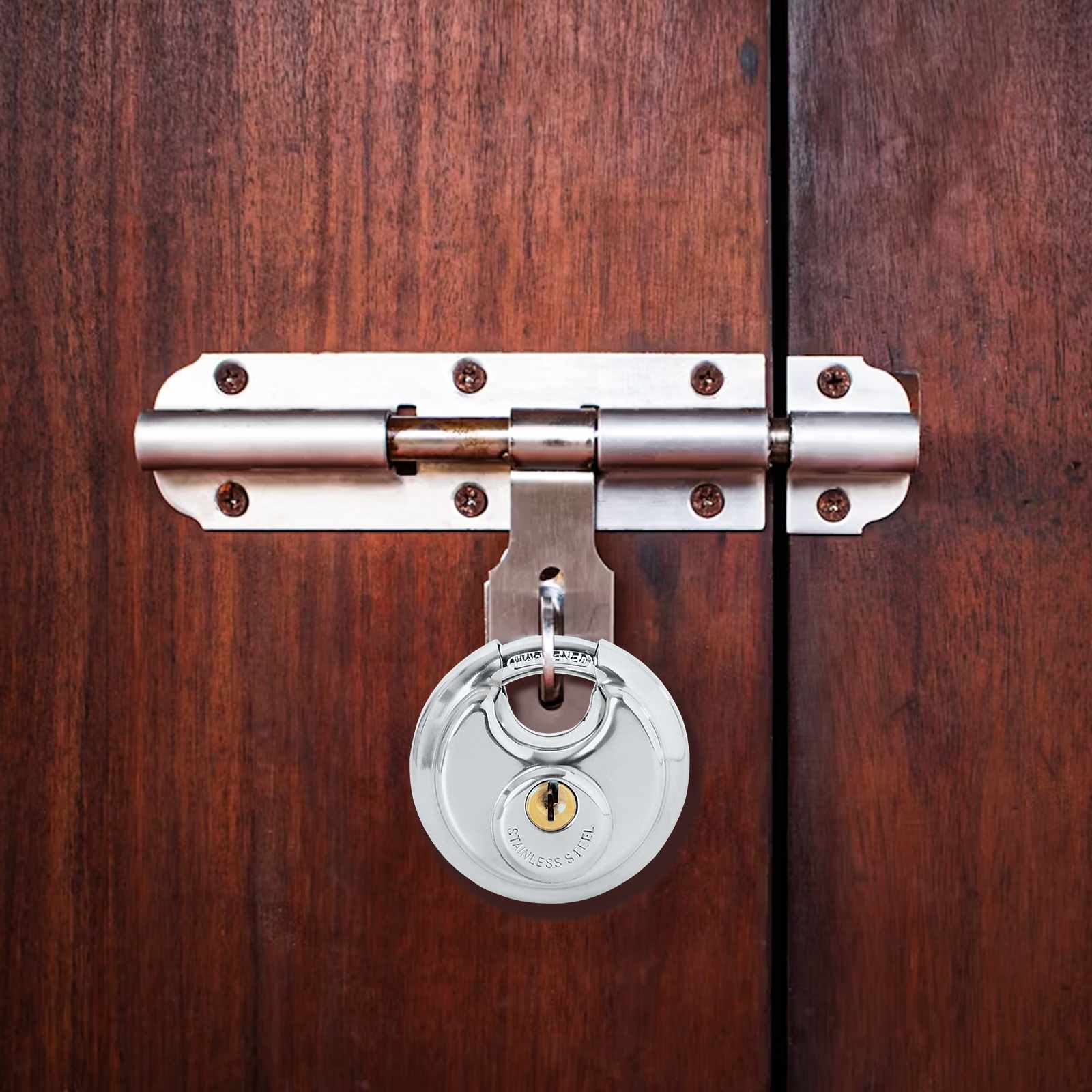 Discus låse med nøgler Sølv Rustfrit stål