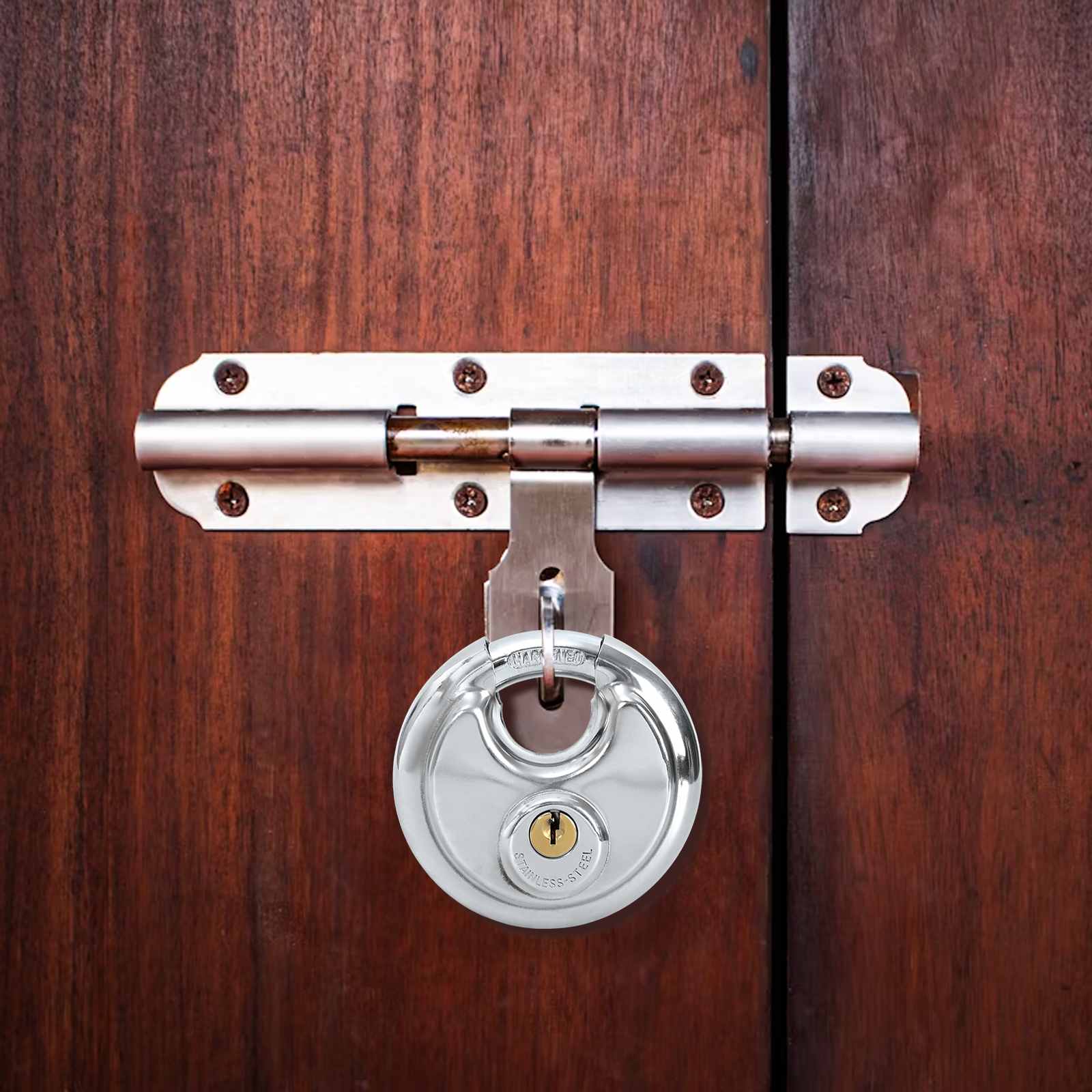 Discus låse med nøgler Sølv Rustfrit stål