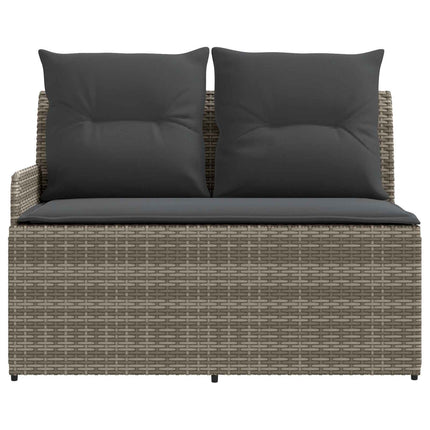 Havearmstøtte sofa med løftbart bord 2 Stk Grå og Mørkegrå