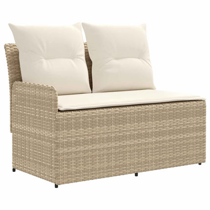 2 stk. Havearmstøtte sofa med løftbart bord PE Rattan