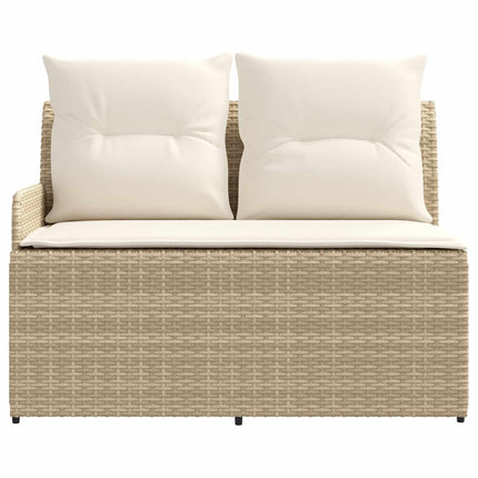 2 stk. Havearmstøtte sofa med løftbart bord PE Rattan