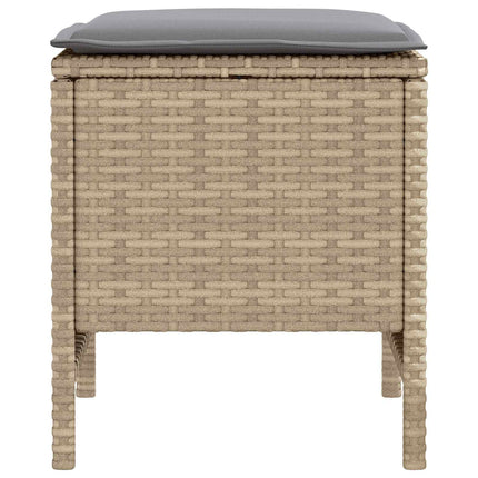 2 stk. Havepuf PE Rattan Beige og lys grå