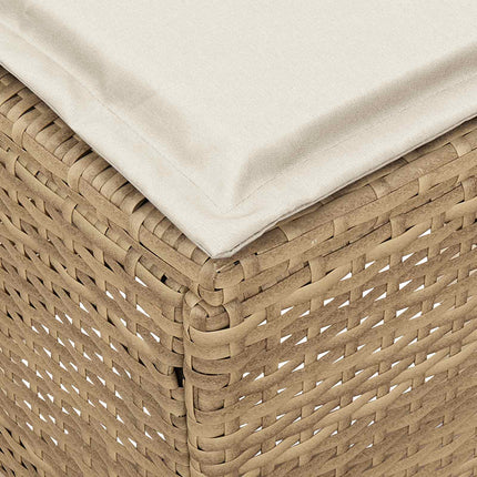 2 stk. Havepuf PE Rattan Beige og creme