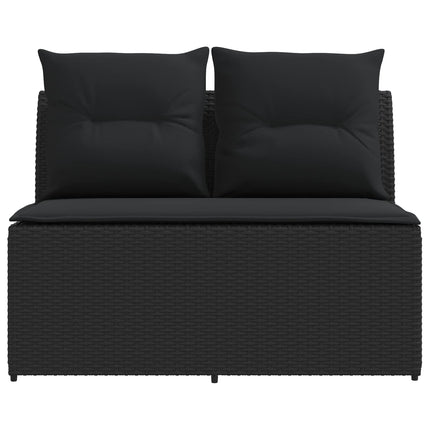 2 Stk Havemøbel Midtersofa Med Løftbart Bord polyrattan Sort