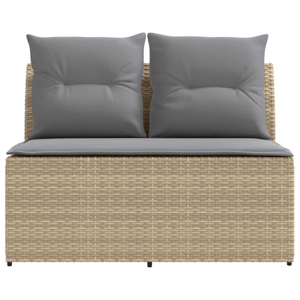 2 Stk Havemøbel Midtersofa Med Løftbart Bord polyrattan