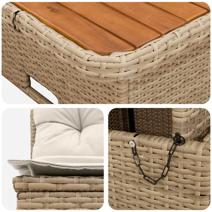 2 Stk Havemøbel Midtersofa Med Løftbart Bord polyrattan
