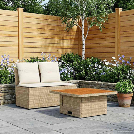 2 Stk Havemøbel Midtersofa Med Løftbart Bord polyrattan