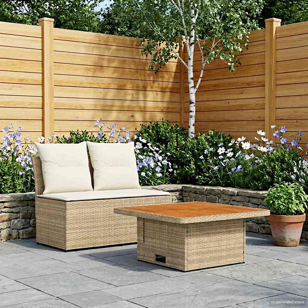 2 Stk Havembel Midtersofa Med Lftbart Bord polyrattan