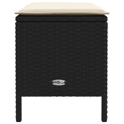 Havepuf med pude Sort og Cream 80 x 38 x 45 cm PE Rattan