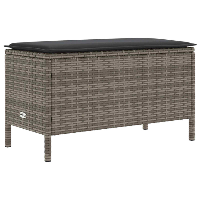 Havepuf med pude Grå og Mørkegrå 80 x 38 x 45 cm PE Rattan