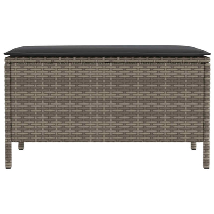 Havepuf med pude Grå og Mørkegrå 80 x 38 x 45 cm PE Rattan