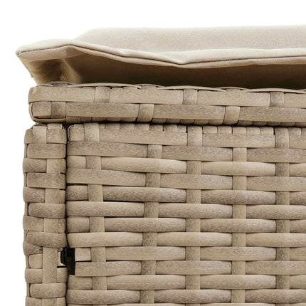Havepuf med pude Beige og creme 80 x 38 x 42 cm PE Rattan