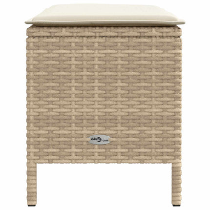 Havepuf med pude Beige og creme 80 x 38 x 42 cm PE Rattan