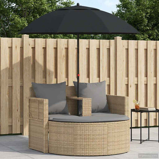 Havemøbelsofa 8 stk. polyrattan Beige og lys grå
