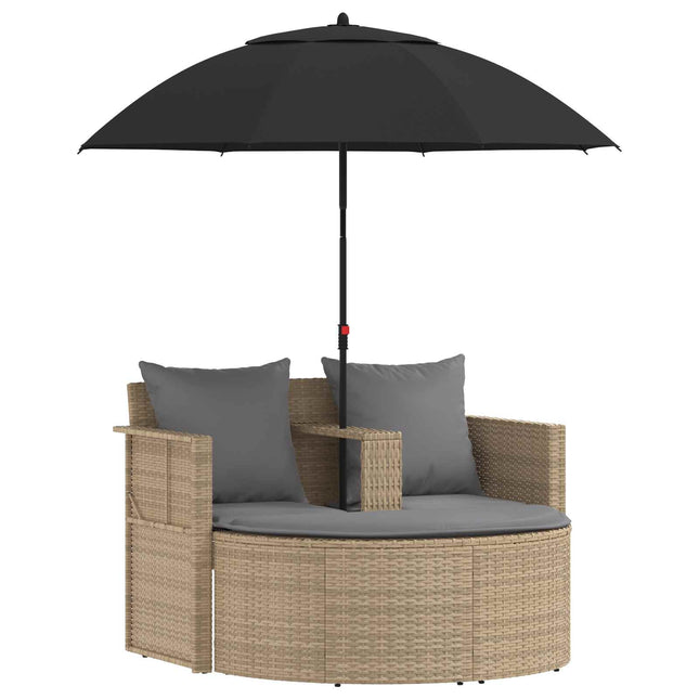 Havemøbelsofa 8 stk. polyrattan Beige og lys grå