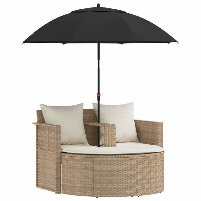 Havemøbelsofa 8 stk. polyrattan Beige og cremehvid