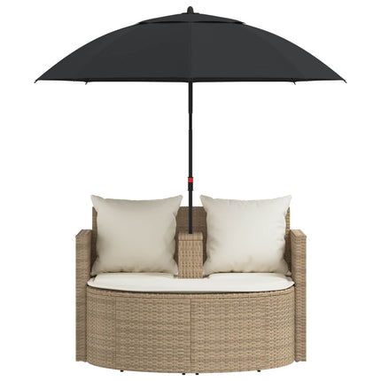 Havemøbelsofa 8 stk. polyrattan Beige og cremehvid