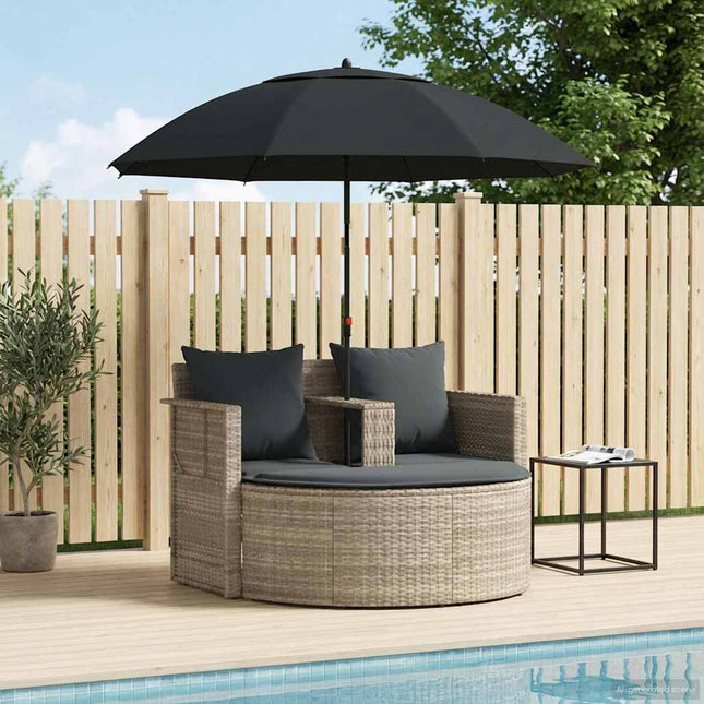 Havemøbelsofa 8 stk. polyrattan Lysegrå og mørkegrå