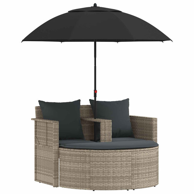 Havemøbelsofa 8 stk. polyrattan Lysegrå og mørkegrå