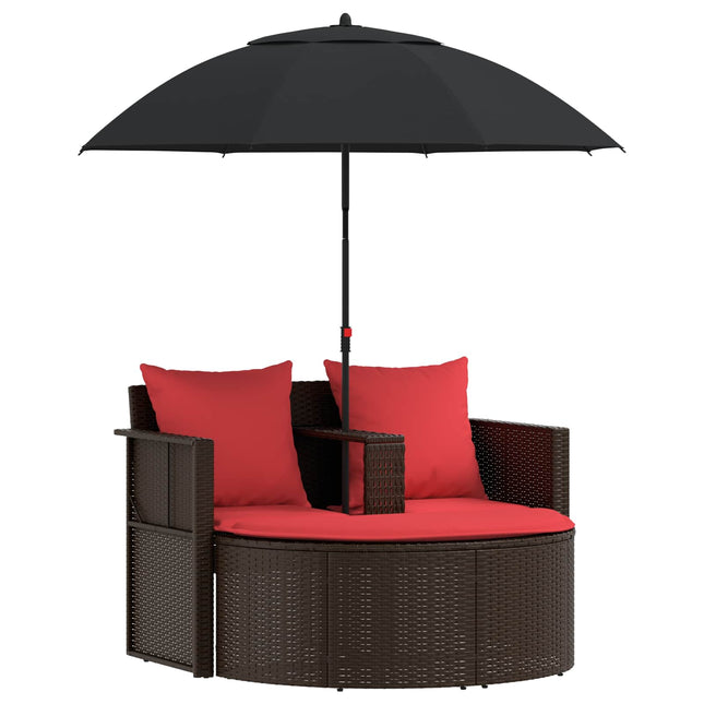 Havemøbelsofa Brun og Rød 168 x 168 x 180 cm polyrattan