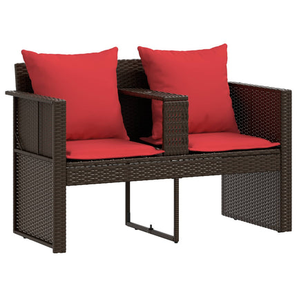 Havemøbelsofa Brun og Rød 168 x 168 x 180 cm polyrattan