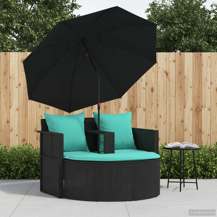 Havemøbelsofa 8 stk. polyrattan Sort og turkis