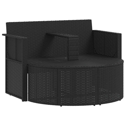 Havemøbelsofa 8 stk. polyrattan Sort og turkis