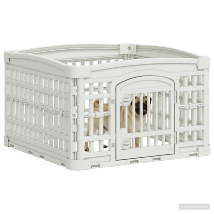 4-panelers hunde legegrind 60 x 60 x 38 cm Plastik Hvid