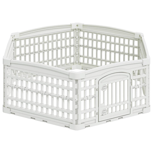 6 Panelers hundelegeplads 122 x 106,5 x 40 cm Plastik Hvid