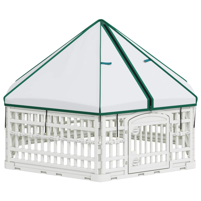 6 Panelers hundelegeplads 122 x 106,5 x 82 cm Plastik Hvid