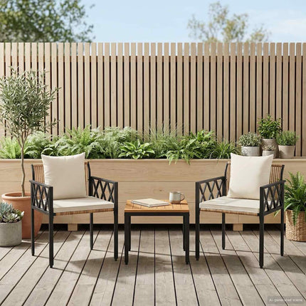 Have møbel sæt 3 stk. Brun og Creme Hvid polyrattan