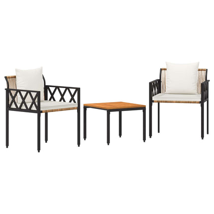 Have møbel sæt 3 stk. Brun og Creme Hvid polyrattan